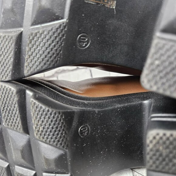 Chunky Platform Brown Faux Leather Boots Lug Sole Womens 9 Bratz Style 4" heel - Picture 15 of 16